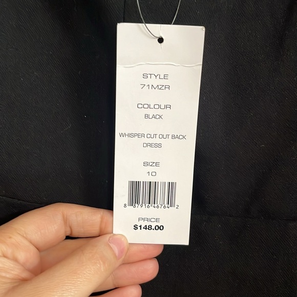NWT FRENCH CONNECTION size 10 whisper cut out back black dress - Picture 3 of 7